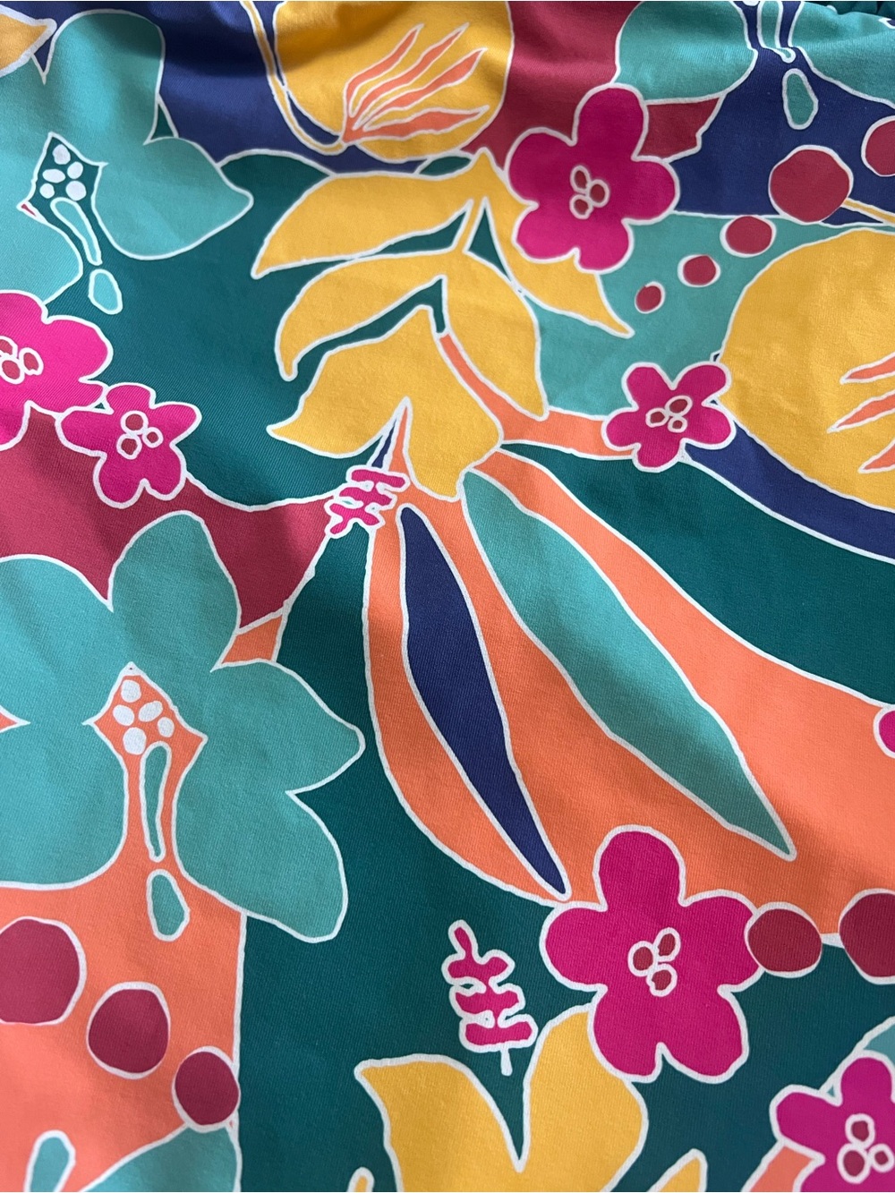 Marine Layer Plunge One Piece Swimsuit Medium Hibiscus Tropical Hawaiian Large - Picture 14 of 15